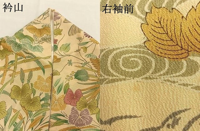 平和屋着物●上質な小紋　花鳥文　金彩　正絹　逸品　AABG4822fy