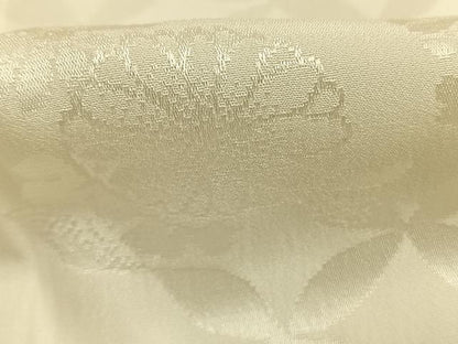平和屋着物●長襦袢　無双仕立て　草花七宝地紋　生成り色　正絹　逸品　AABG4823fy