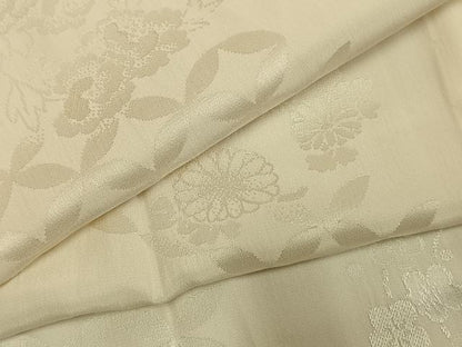 平和屋着物●長襦袢　無双仕立て　草花七宝地紋　生成り色　正絹　逸品　AABG4823fy