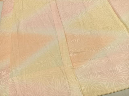 平和屋着物●振袖用長襦袢　無双仕立て　花尽くし地紋　暈し染め　正絹　逸品　AABG4824fy