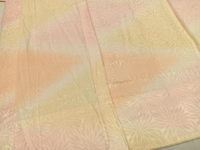 平和屋着物●振袖用長襦袢　無双仕立て　花尽くし地紋　暈し染め　正絹　逸品　AABG4824fy