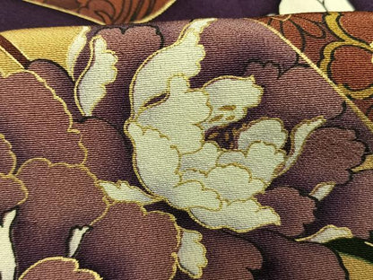 平和屋着物●豪華振袖　御所車花文　金彩　正絹　逸品　AABG4829fy