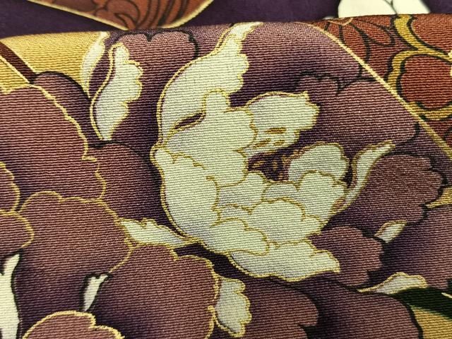 平和屋着物●豪華振袖　御所車花文　金彩　正絹　逸品　AABG4829fy