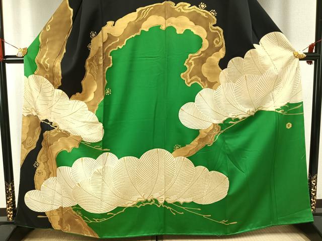 平和屋着物●ジャパンオートクチュール　渡辺雪三郎　訪問着　松　金糸　金彩　正絹　逸品　未使用　AABG4838fy