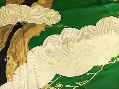 平和屋着物●ジャパンオートクチュール　渡辺雪三郎　訪問着　松　金糸　金彩　正絹　逸品　未使用　AABG4838fy