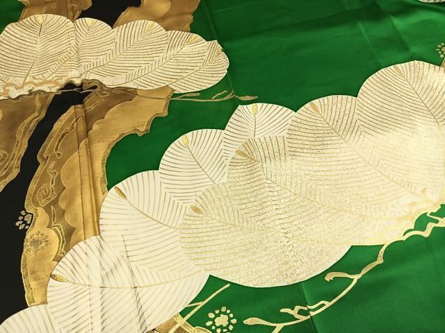 平和屋着物●ジャパンオートクチュール　渡辺雪三郎　訪問着　松　金糸　金彩　正絹　逸品　未使用　AABG4838fy