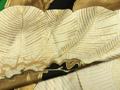 平和屋着物●ジャパンオートクチュール　渡辺雪三郎　訪問着　松　金糸　金彩　正絹　逸品　未使用　AABG4838fy