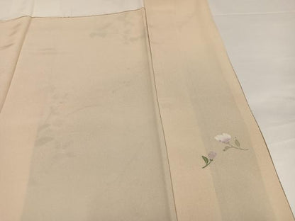 平和屋着物●訪問着　友禅　作家物　草花文　正絹　逸品　AABG4841ph