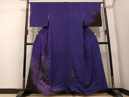 平和屋着物●訪問着　草花文　暈し染め　金彩　やまと誂製　正絹　逸品　AABG4844ph