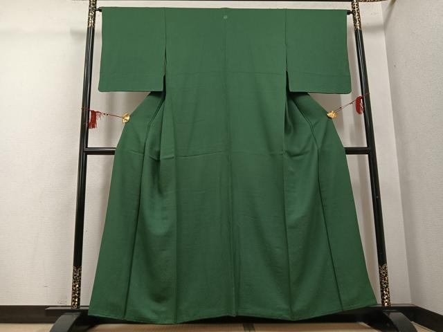 平和屋着物●上質な色無地　老竹色　ますいわ屋扱い　正絹　逸品　AABG4846ph