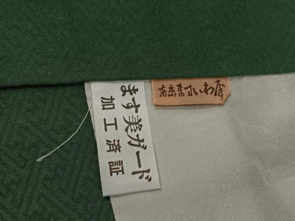 平和屋着物●上質な色無地　老竹色　ますいわ屋扱い　正絹　逸品　AABG4846ph