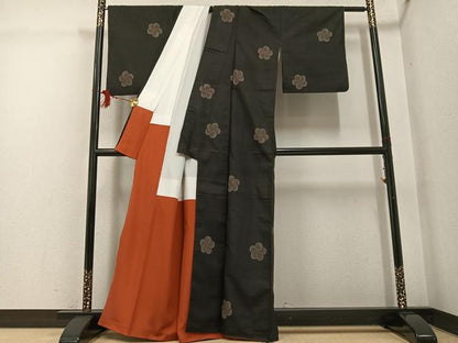 平和屋着物●本場大島紬　カタス9マルキ　地空き　捻梅　正絹　逸品　AABG4850ph