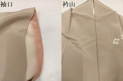 平和屋着物●訪問着　花唐草文　銀彩　正絹　逸品　AABG4855ph