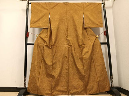 平和屋着物●本場大島紬　一元7マルキ　麻の葉文様　正絹　逸品　AABG4856ph