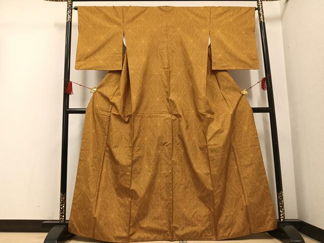 平和屋着物●本場大島紬　一元7マルキ　麻の葉文様　正絹　逸品　AABG4856ph