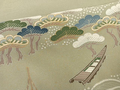 平和屋着物●訪問着　友禅　松竹梅　立波舟文　暈し染め　金彩　ますいわ屋扱い　正絹　逸品　AABG4857ph