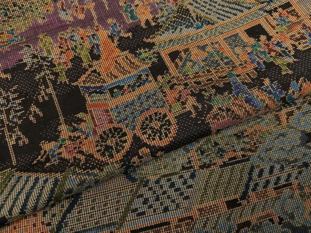 平和屋着物●本場大島紬　一元7マルキ　総絣　祇園祭　正絹　逸品　未使用　AABG4860ph