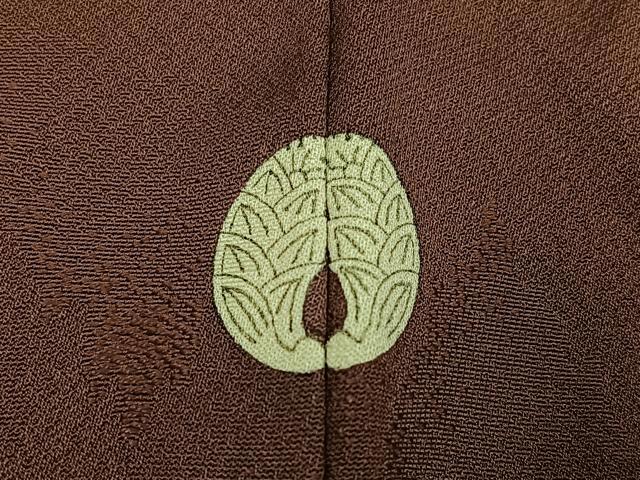 平和屋着物●上質な色無地　樹林地紋　赤褐色　正絹　逸品　未使用　AABG4864ph