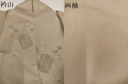 平和屋着物●本場大島紬　白大島　カタス7マルキ　貝桶文　正絹　逸品　AABG4873ph