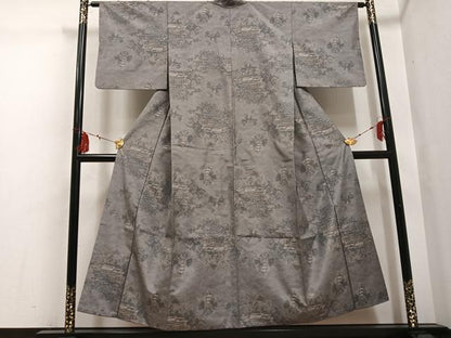 平和屋着物●本場大島紬　風景文　正絹　逸品　AABG4880ph