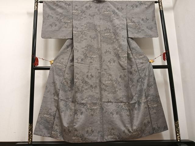 平和屋着物●本場大島紬　風景文　正絹　逸品　AABG4880ph