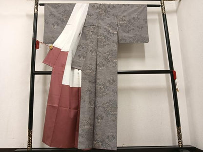 平和屋着物●本場大島紬　風景文　正絹　逸品　AABG4880ph