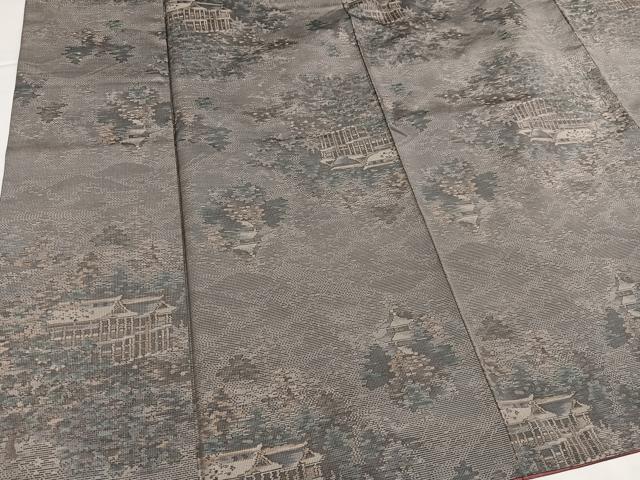 平和屋着物●本場大島紬　風景文　正絹　逸品　AABG4880ph