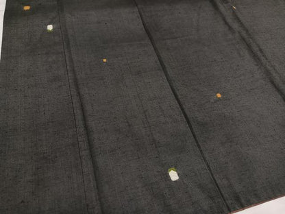 平和屋着物●上質な紬　幾何学文様　さが美扱い　正絹　逸品　AABG4883ph