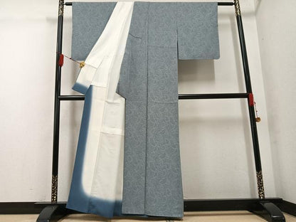平和屋着物●江戸小紋　地紙花文　正絹　逸品　未使用　AABG4884ph