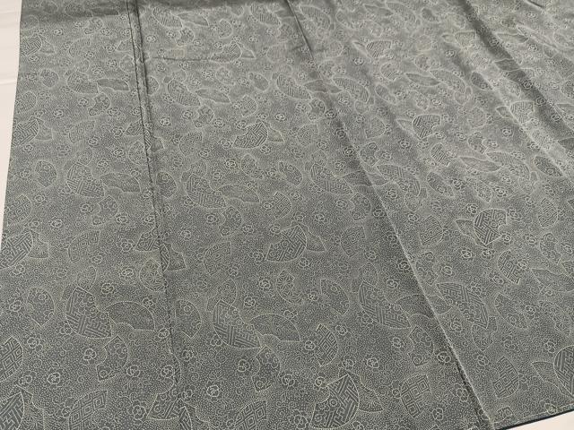 平和屋着物●江戸小紋　地紙花文　正絹　逸品　未使用　AABG4884ph