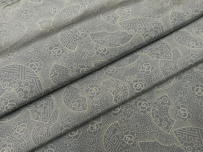 平和屋着物●江戸小紋　地紙花文　正絹　逸品　未使用　AABG4884ph