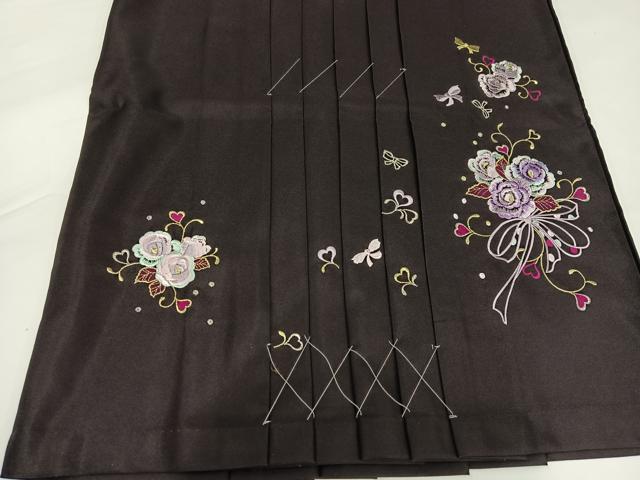平和屋着物●女性　行灯袴　刺繍　舞花文　暈し染め　洗える着物　未使用　AABG4892ph