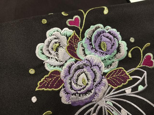 平和屋着物●女性　行灯袴　刺繍　舞花文　暈し染め　洗える着物　未使用　AABG4892ph