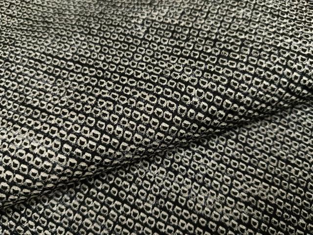 平和屋着物●大変加工の良い総絞り小紋　黒地　正絹　逸品　AABG4894ph