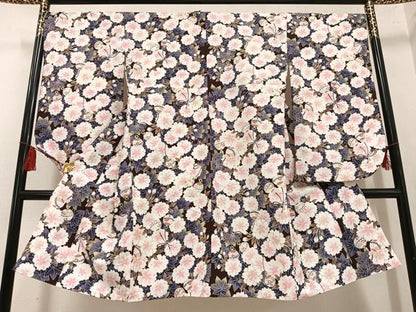 平和屋着物●小振袖　二尺袖　鈴　桜　金彩　洗える着物　AABG4896ph