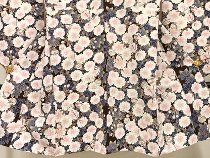 平和屋着物●小振袖　二尺袖　鈴　桜　金彩　洗える着物　AABG4896ph