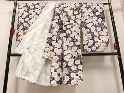 平和屋着物●小振袖　二尺袖　鈴　桜　金彩　洗える着物　AABG4896ph
