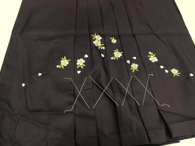 平和屋着物●女性　行灯袴　舞桜文　暈し染め　金糸　洗える着物　未使用　AABG4904ph