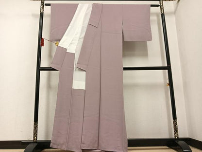 平和屋着物●上質な色無地　梅染色　正絹　逸品　AABG4916ph