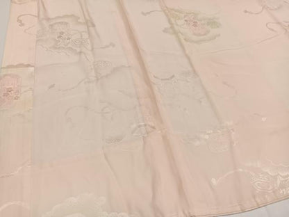 平和屋着物●振袖用長襦袢　無双仕立て　貝桶花地紋　暈し染め　半衿刺繍　正絹　逸品　未使用　AABG4918ph