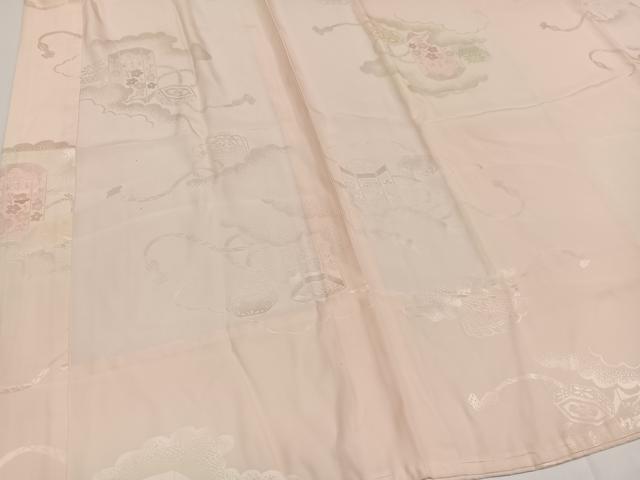 平和屋着物●振袖用長襦袢　無双仕立て　貝桶花地紋　暈し染め　半衿刺繍　正絹　逸品　未使用　AABG4918ph