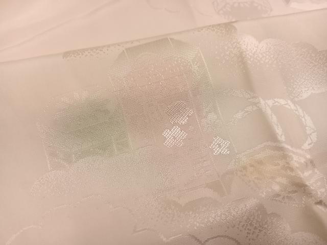 平和屋着物●振袖用長襦袢　無双仕立て　貝桶花地紋　暈し染め　半衿刺繍　正絹　逸品　未使用　AABG4918ph