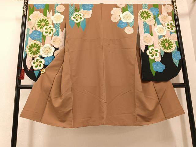 平和屋着物●美月　小振袖　二尺袖　梅　金彩　洗える着物　AABG4919ph