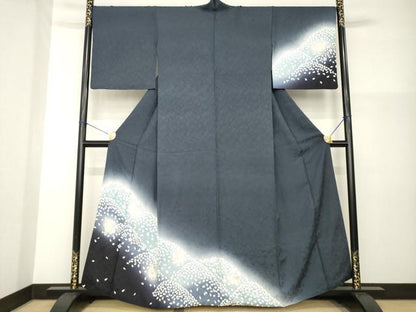 平和屋着物●訪問着　遠山花丸文　暈し染め　正絹　逸品　AABG4921ck