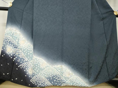 平和屋着物●訪問着　遠山花丸文　暈し染め　正絹　逸品　AABG4921ck