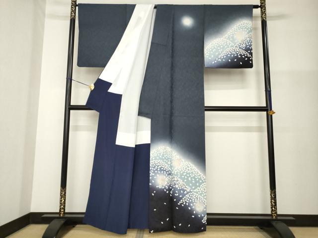 平和屋着物●訪問着　遠山花丸文　暈し染め　正絹　逸品　AABG4921ck