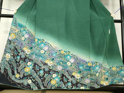 平和屋着物●訪問着　作家物　辻が花　花尽くし　暈し染め　正絹　逸品　AABG4922ck