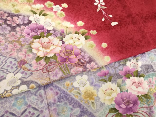 平和屋着物●豪華振袖　遠山花文　暈し染め　ロング丈　正絹　逸品　AABG4923ck
