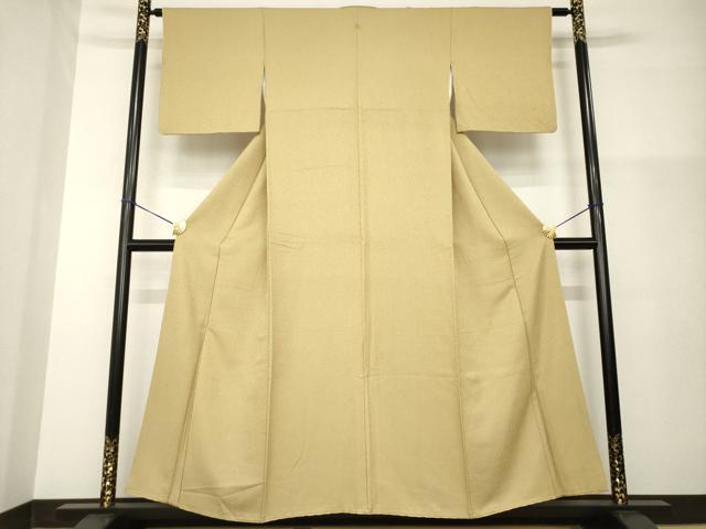 平和屋着物●上質な色無地　朽葉色　正絹　逸品　AABG4927ck