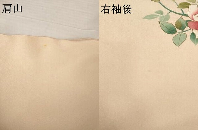 平和屋着物●訪問着　駒刺繍　草花文　金彩　正絹　逸品　AABG4934ck